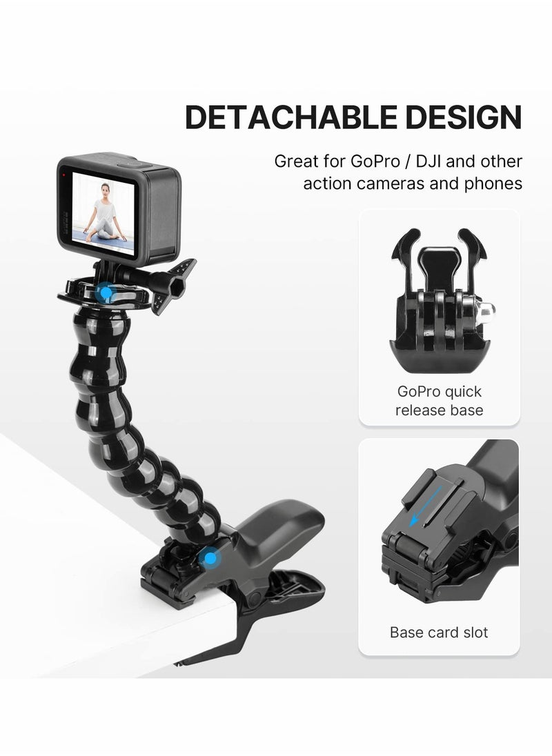 Generic - Jaws Flex Clamp Gooseneck Mount for GoPro Hero 11/10/9/8/7/6/5/4, Compatible with Session, Arlo Pro & DJI Osmo Action Cameras - Image 1