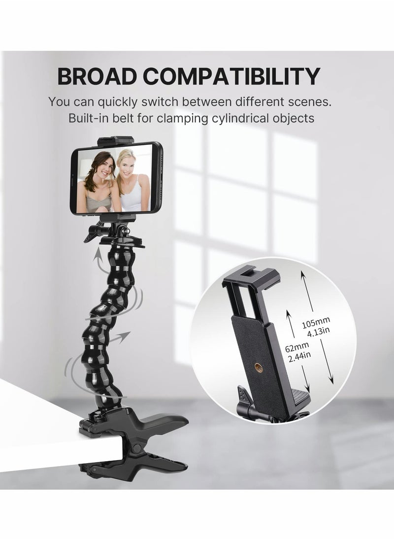 Generic - Jaws Flex Clamp Gooseneck Mount for GoPro Hero 11/10/9/8/7/6/5/4, Compatible with Session, Arlo Pro & DJI Osmo Action Cameras - Image 1