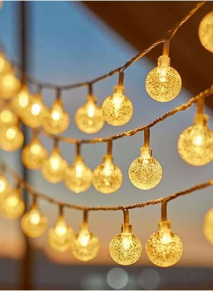 MODI Diwali Globe String Lights, Large Ball LED Warm White Fairy Lights, 8 Modes, IP44 Indoor/Outdoor, AC220–240V 12W, Black/White Cable - Image 2