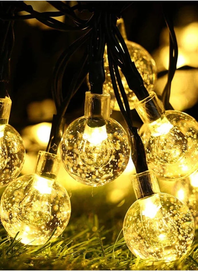 MODI Diwali Globe String Lights, Large Ball LED Warm White Fairy Lights, 8 Modes, IP44 Indoor/Outdoor, AC220–240V 12W, Black/White Cable - Image 3