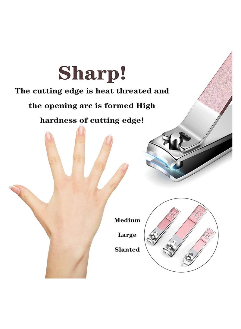 ORiTi Manicure Set, Professional Stainless Steel Pedicure Nail Clipper Tools Kit with PU Leather Folding Case，Women Men Nail Scissors Nail Cutter Set，16 In 1 Travel Grooming Care Tool Kits - Image 4