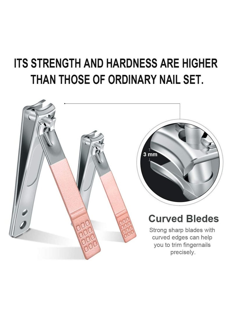 ORiTi Manicure Set, Professional Stainless Steel Pedicure Nail Clipper Tools Kit with PU Leather Folding Case，Women Men Nail Scissors Nail Cutter Set，16 In 1 Travel Grooming Care Tool Kits - Image 3