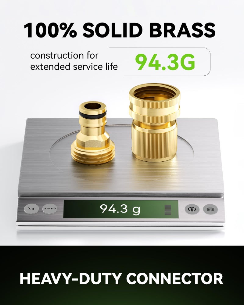 RainPoint Quick Connect Hose Fittings 3/4" GHT - Solid Brass Garden Hose Connectors, No-Leak Design & Universal Fit for Instant Connection (2 Sets) - Image 3