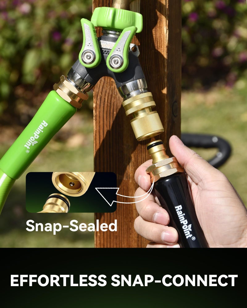RainPoint Quick Connect Hose Fittings 3/4" GHT - Solid Brass Garden Hose Connectors, No-Leak Design & Universal Fit for Instant Connection (2 Sets) - Image 5