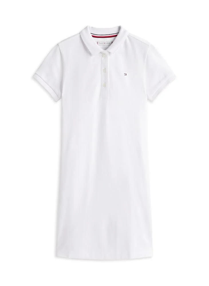 Tommy Hilfiger white Essential Pique Short Sleeve Polo Dress for Women | Best Price UAE