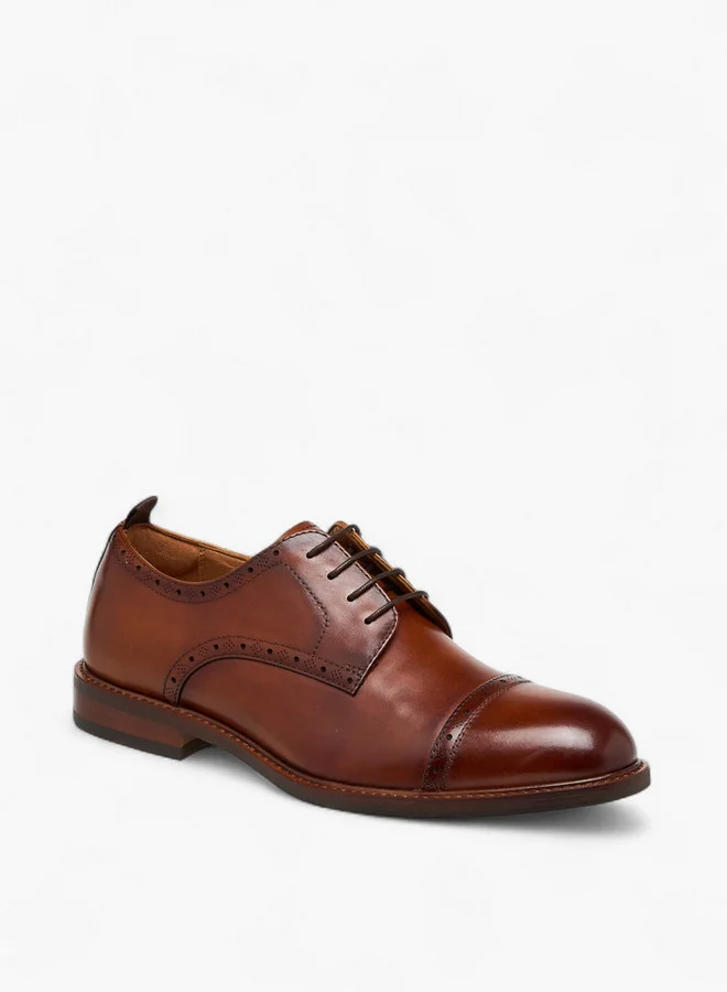 DUCHINI Men's Solid Lace-Up Derby Shoes