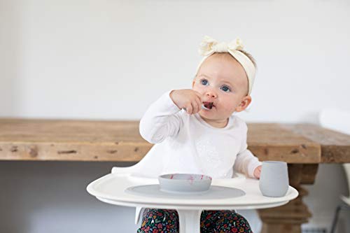ezpz Tiny Cup Pewter 4 months 100 Silicone Training Cup for Infants Designed by a Pediatric Feeding Specialist BabyLed Weaning Essentials Baby Gifts - Image 3