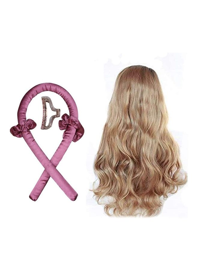 NIBEMINENT Sponge Heatless Curling Rod Headband Red - Image 1