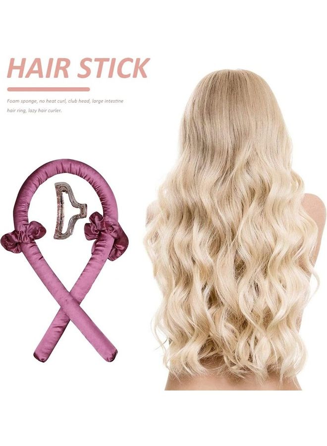 NIBEMINENT Sponge Heatless Curling Rod Headband Red - Image 3