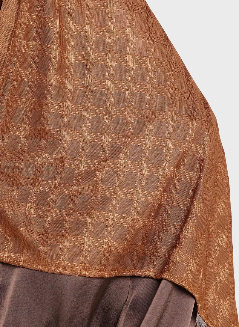 Khizana Houndstooth Long Hijab Scarf