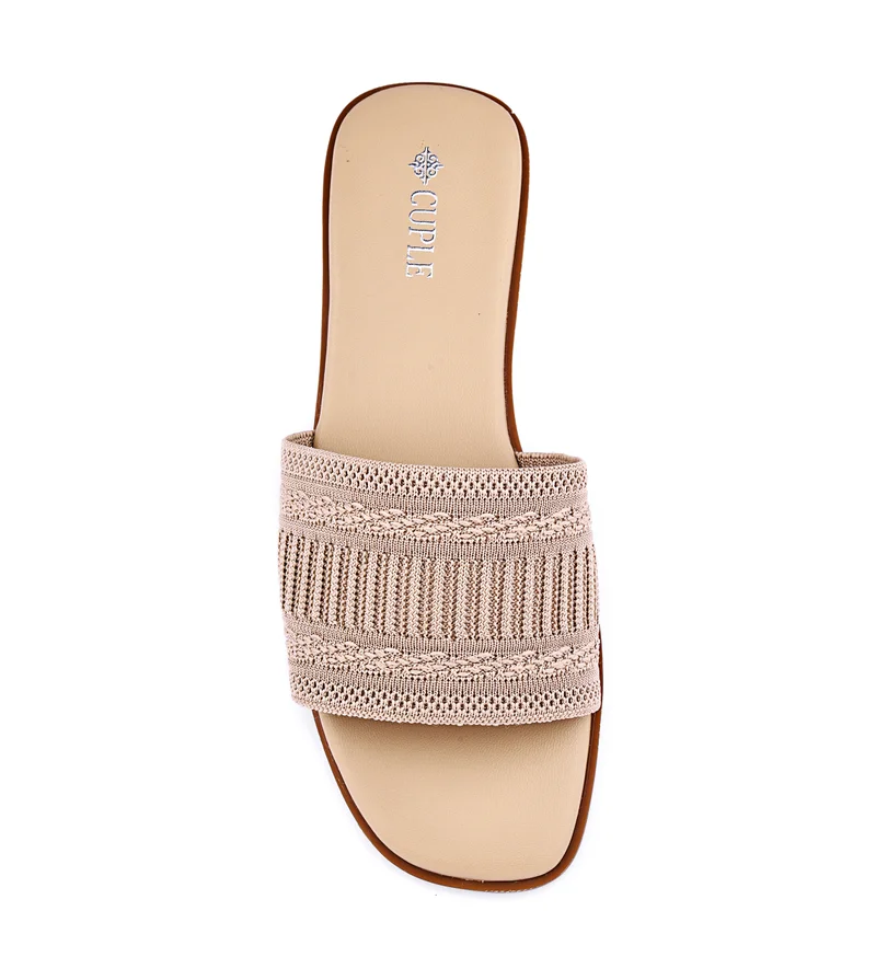 Cuple Womens blush-toned flat sandals