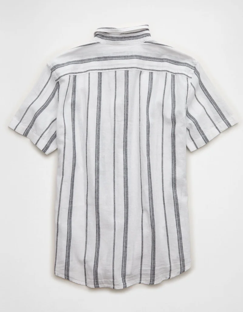 American Eagle  AE Standard Fit Linen-Blend Button-Up Shirt for Men | Best Price UAE