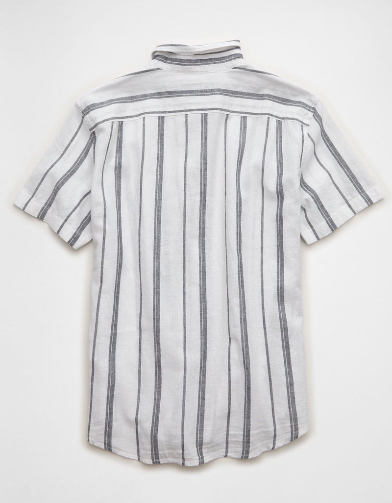 American Eagle AE Standard Fit Linen-Blend Button-Up Shirt - Image 5