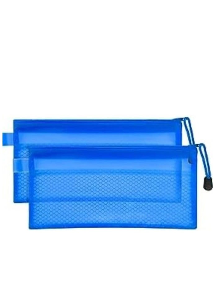 Plastic File Pouch with Zipper S-1001 A6 – Single Piece, Elegant Blue Color - Image 2