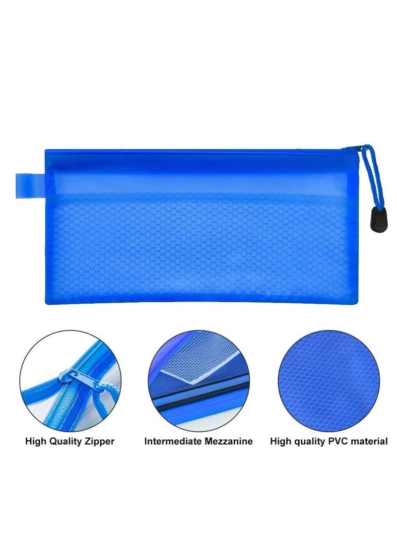 Plastic File Pouch with Zipper S-1001 A6 – Single Piece, Elegant Blue Color - Image 1