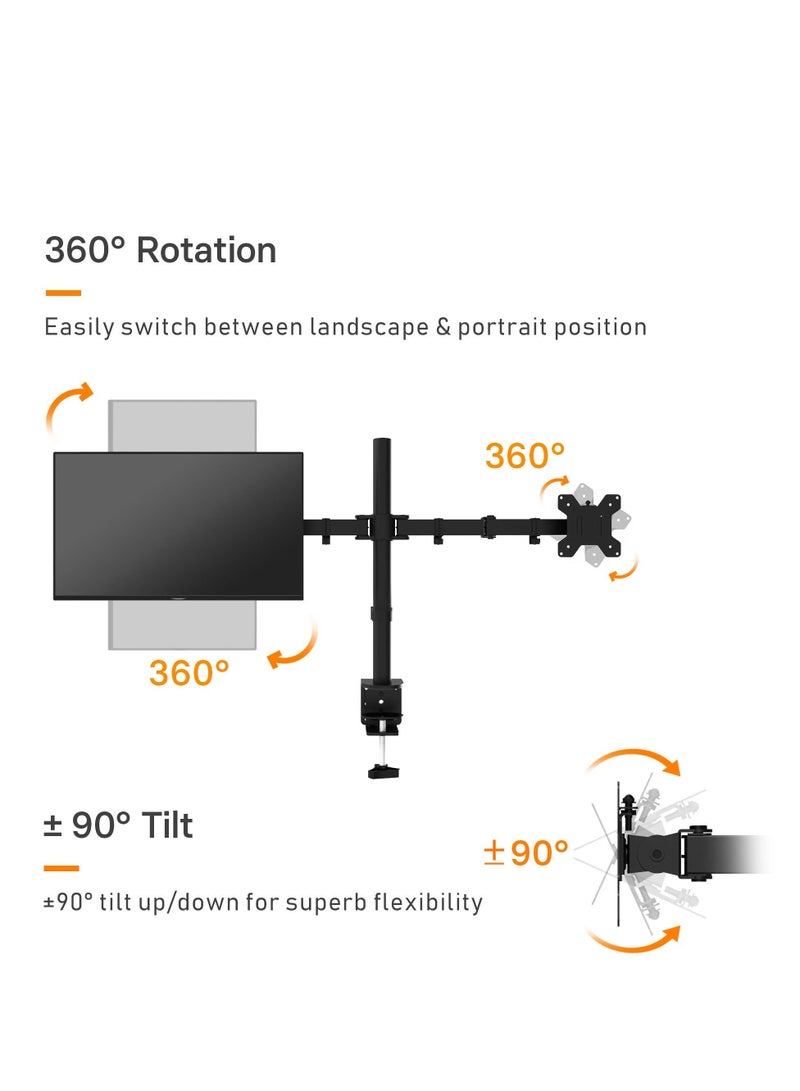 Arabest Dual Monitor Stand, Desk Mount, Monitor Arm for 2 LCD LED Monitor Screens up to 27", Heavy Duty Fully Adjustable Stand, Gaming Monitor Stand with Clamp and Grommet Mounting Base  - Image 3