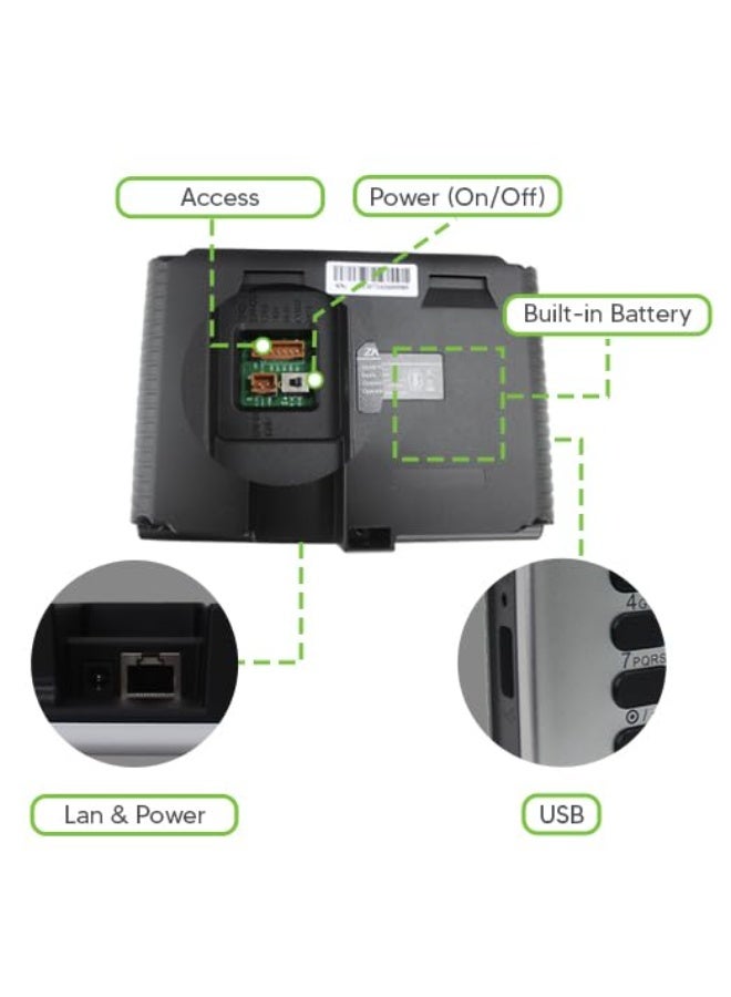 زد كيه تيكو جهاز حضور وانصراف وتحكم بالوصول البيومتري ZKTeco K40 Pro ببصمة الإصبع وبطاقة ونسخ احتياطي للبطارية - Image 5