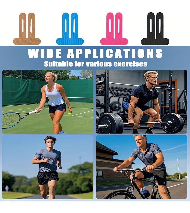 12 Blue Elastic Sports Muscle Patches Mixed Color Knee Tape For Running Cycling Hiking Support - Image 5