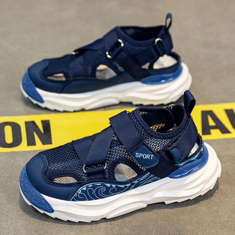Children'S Sandals Boys 2024 Style Boys Mesh Breathable Baotou Beach Shoes Big Children'S Sports Single Mesh Shoes - Image 2
