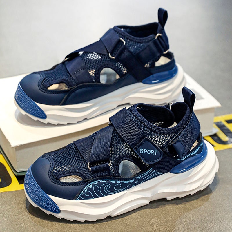 Children'S Sandals Boys 2024 Style Boys Mesh Breathable Baotou Beach Shoes Big Children'S Sports Single Mesh Shoes - Image 4