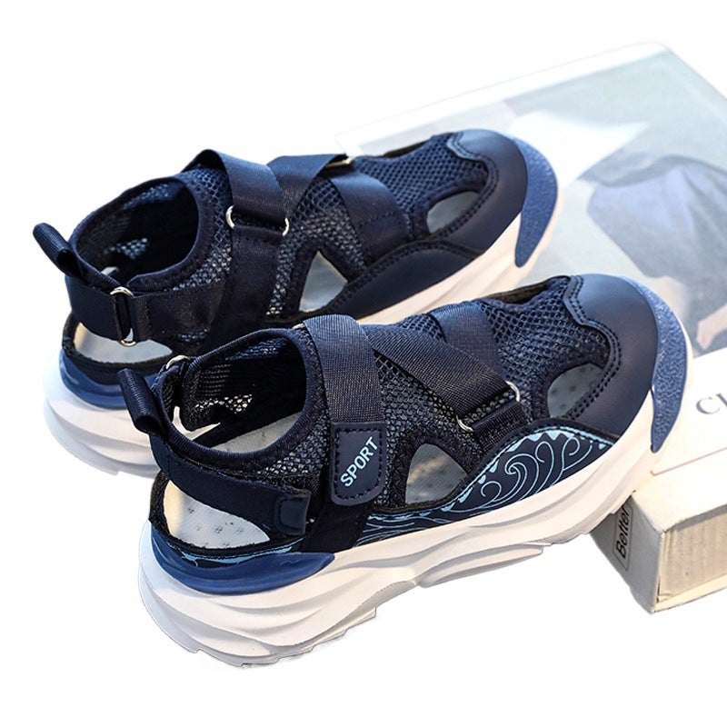 Children'S Sandals Boys 2024 Style Boys Mesh Breathable Baotou Beach Shoes Big Children'S Sports Single Mesh Shoes - Image 5
