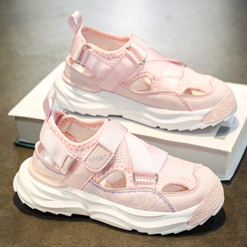 Children'S Sandals Boys 2024 Style Boys Mesh Breathable Baotou Beach Shoes Big Children'S Sports Single Mesh Shoes - Image 1