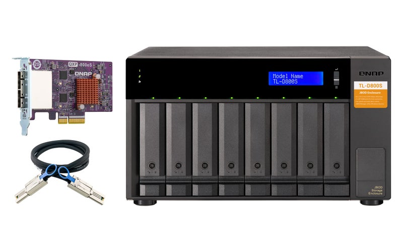 QNAP TLD800S 8 Bay SATA 6Gbps JBOD Storage Enclosure PCIe SATA Interface Card QXP800eSA1164 Included