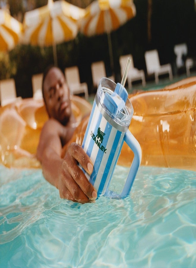 STANLEY Quencher H2.0 Tumbler with Handle and Straw 40 oz | Flowstate 3-Position Lid | Cup Holder Compatible for Travel | Insulated Stainless Steel Cup | BPA-Free | Cornflower Cabana Gloss - Image 2