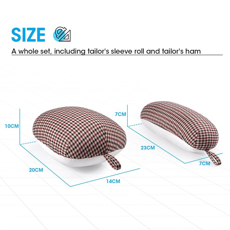 3 BUZZLETT Tailor’s Ham and Seam Roll Set – Premium Tailors Ham for Ironing – Professional Pressing Tools – Linen and Doll Cotton Press Ham for Ironing Smaller Curved Seam - Image 2