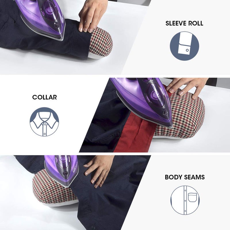 3 BUZZLETT Tailor’s Ham and Seam Roll Set – Premium Tailors Ham for Ironing – Professional Pressing Tools – Linen and Doll Cotton Press Ham for Ironing Smaller Curved Seam - Image 4