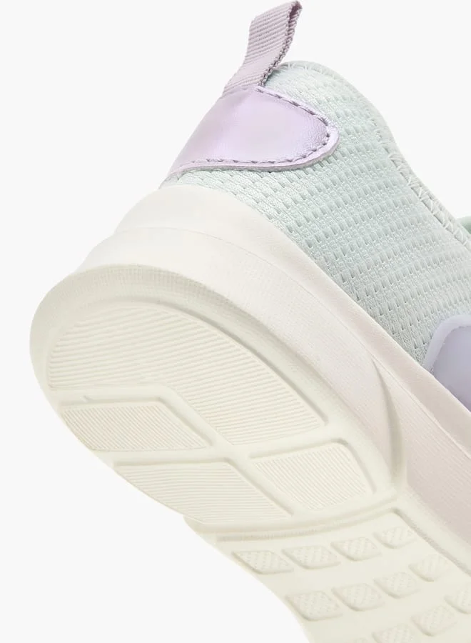 Dash Girls Panelled Slip-On Sports Shoes with Pull Tabs