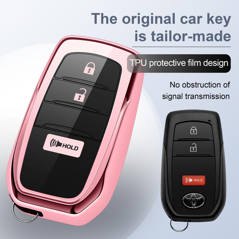 ZSPDACC for Toyota Key Fob Cover 3 Buttons fits 2026 2025 2024 2023 GR Corolla Cross Tacoma 4Runner Prius Land Cruiser - Image 4