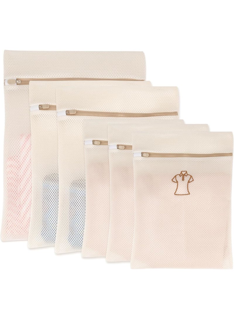 SYOSI Mesh Laundry Bags, 6-Pack Zippered Bags for Delicates Lingerie Shirts Dresses Coats, Categorized Symbols for Easy Sorting, Durable Breathable Garment Bags for Washing Machine and Laundry Room - Image 1