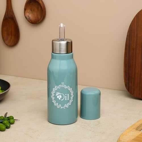 anantam homes Stainless Steel Oil Dispenser 500 ML Bottle Leakproof | Oil Nozzle Dropper | Cooking Oil Bottle For Home, Kitchen, Cooking, Café, Restaurant(Moss Green) - Image 4