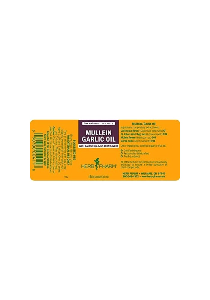 Herb Pharm Mullein Garlic Herbal Oil with Calendula & St. John's Wort - 1 Ounce - Image 2