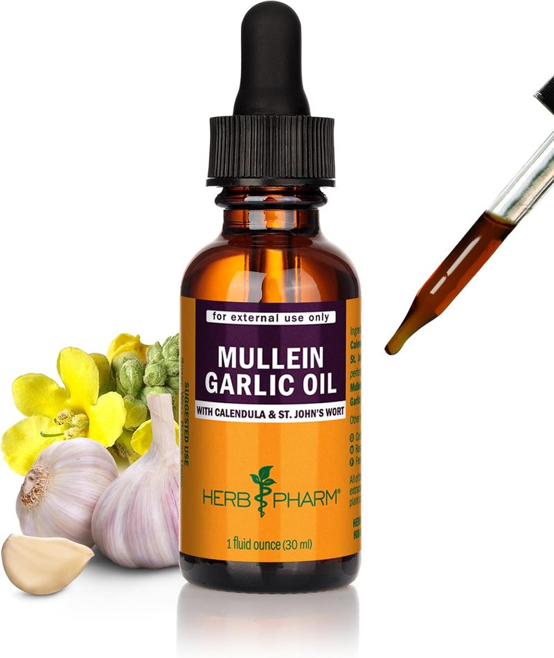 Herb Pharm Mullein Garlic Herbal Oil with Calendula & St. John's Wort - 1 Ounce - Image 1
