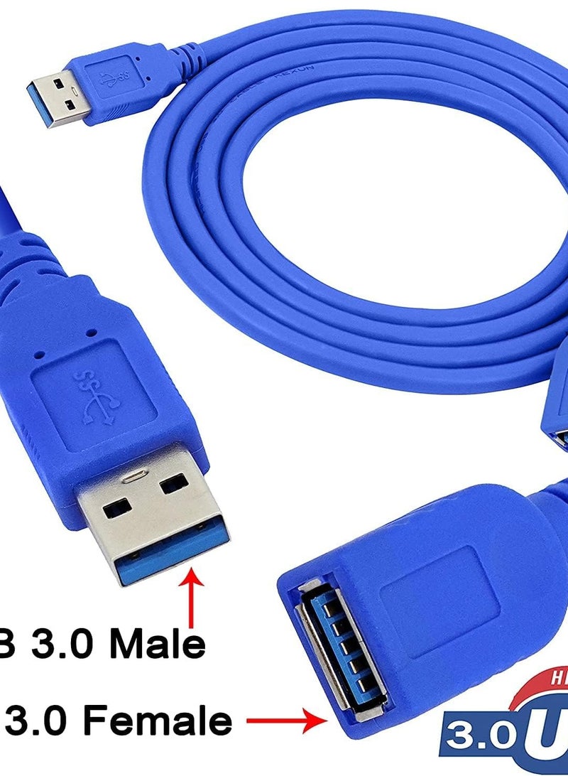 كابل وصلة USB 3.0 ذكر إلى أنثى USB 3.0 عالي السرعة لنقل البيانات 5 جيجابايت في الثانية مع حماية للكمبيوتر واللاب توب والأجهزة الأخرى بطول 1.5 متر، حاسوب شخصي، حاسوب محمول