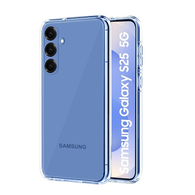 Cedo Samsung Galaxy S25 (5G) Clear Case | Soft Flexible Slim-Fit | Full Body 360 Protection Shock Proof TPU Back Cover (Transparent) - Image 1