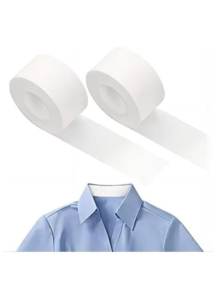 Altheqa 2 Rolls Sweat Pads Collar Protectors for Mens Shirts Hat Sweat Protector Sweat Pads Hat Cleaner, White Shirt Neck Collar Protector Tape, Self-Adhesive Invisible Liner Patches Protector.  - Image 1