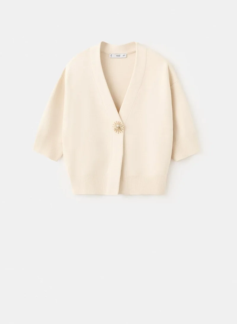 MANGO  Knitted cardigan with jewel button for Women | Best Price UAE