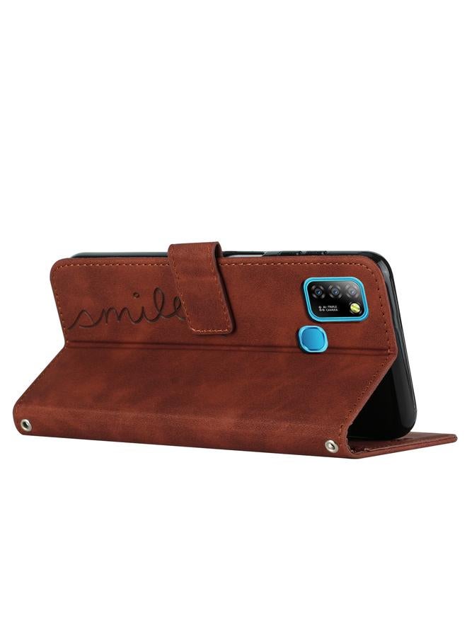 زبون جراب لهاتف Infinix Smart 5 / Hot 10 Lite مصنوع من الجلد بتصميم على شكل قلب - Image 4