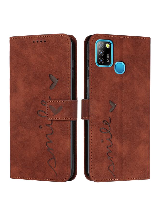 زبون جراب لهاتف Infinix Smart 5 / Hot 10 Lite مصنوع من الجلد بتصميم على شكل قلب - Image 1