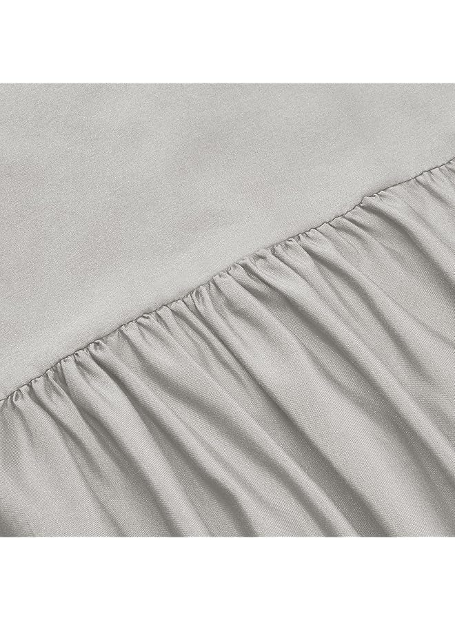 erorex Lightweight Ruffled Bed Skirt Classic Style Soft And Stylish 100 Percent Microfiber With 40.64 Cm Drop Full Light Grey Solid - Image 3