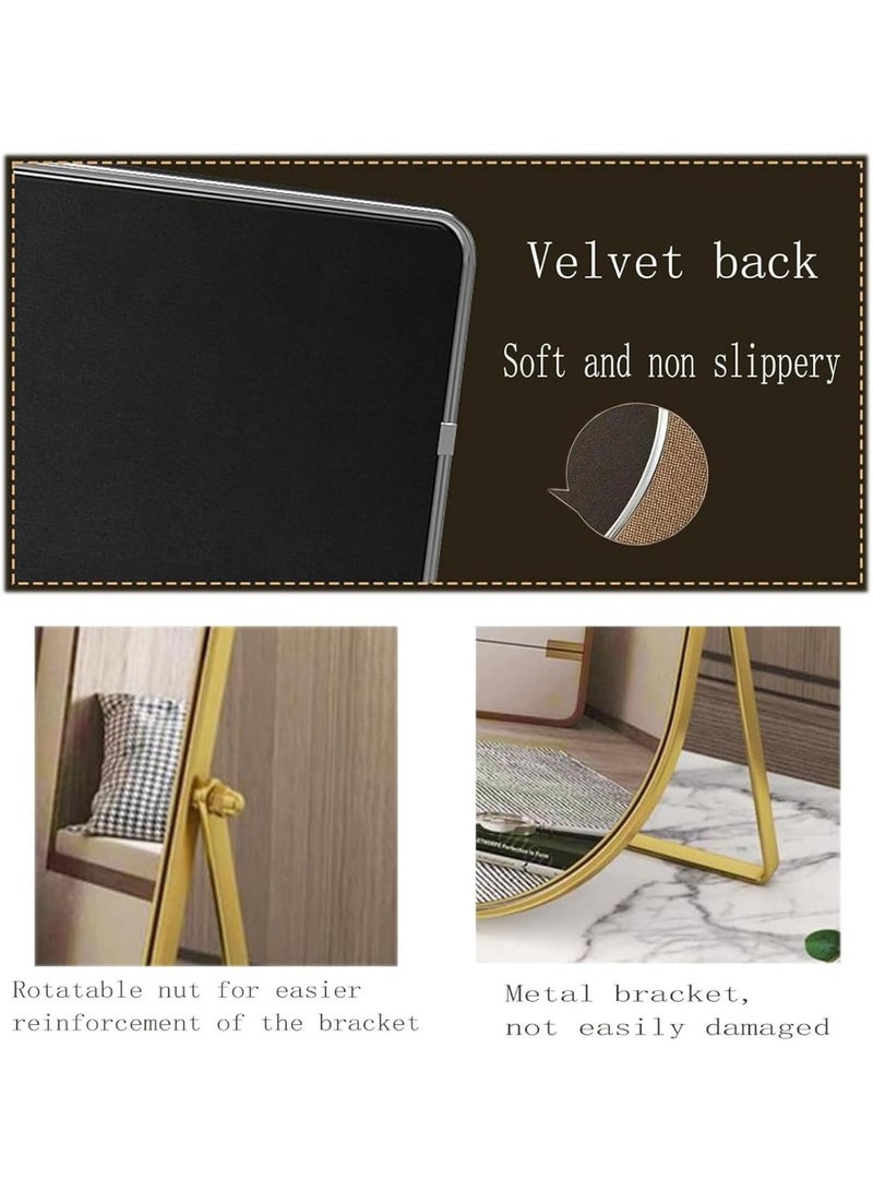 Black Table Mirror - Portable Vanity Metal Framed Rectangular Desk Mirror with Stand for Bedroom, Living Room, Office - 30x22cm - Image 5