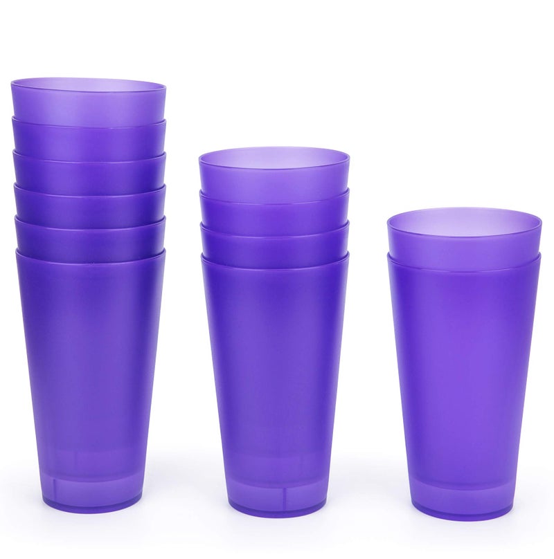 KXWARE 32ounce Plastic TumblersLarge Drinking GlassesParty CupsIced Tea Glasses Set of 12 Purple  Unbreakable Dishwasher Safe BPA Free
