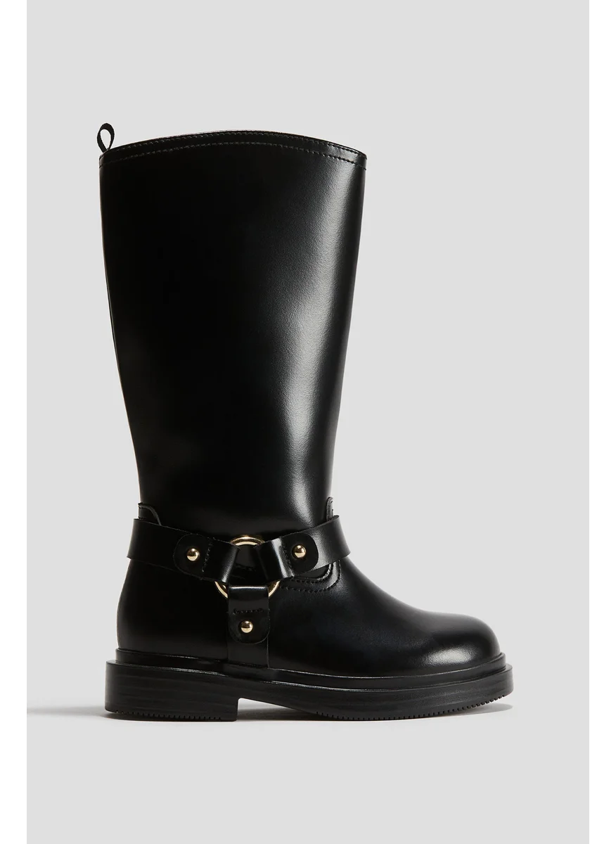 H&M Calf-High Biker Boots