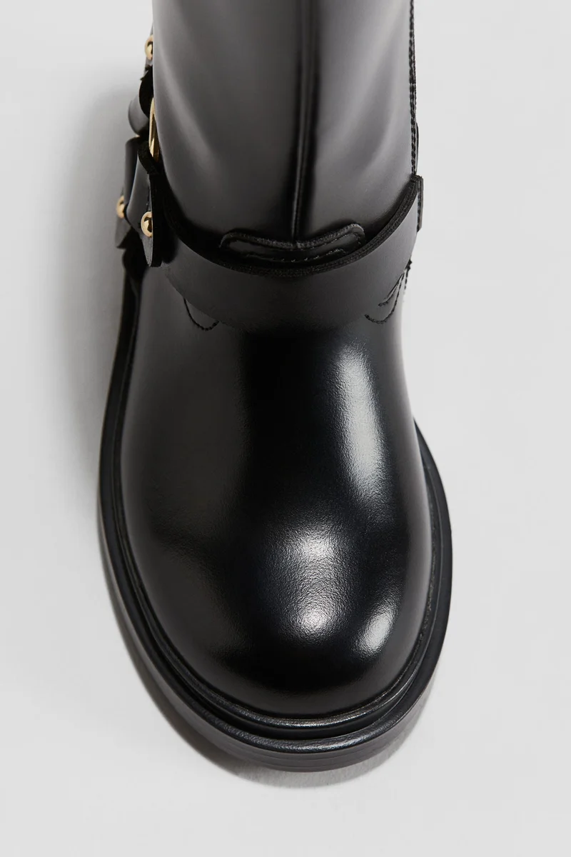 H&M Calf-High Biker Boots