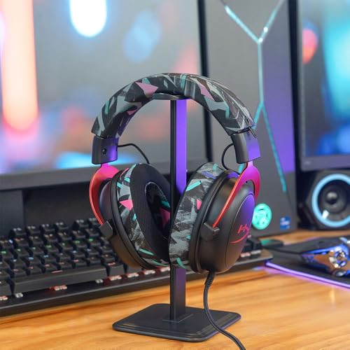 WC BandZ Cloud - Silicone Headband Cover for HyperX Cloud Series Headphones by Wicked Cushions | Enhanced Comfort, Style, & Sweat Protection | Exclusively for HyperX Cloud Series | Black Camo - Image 3