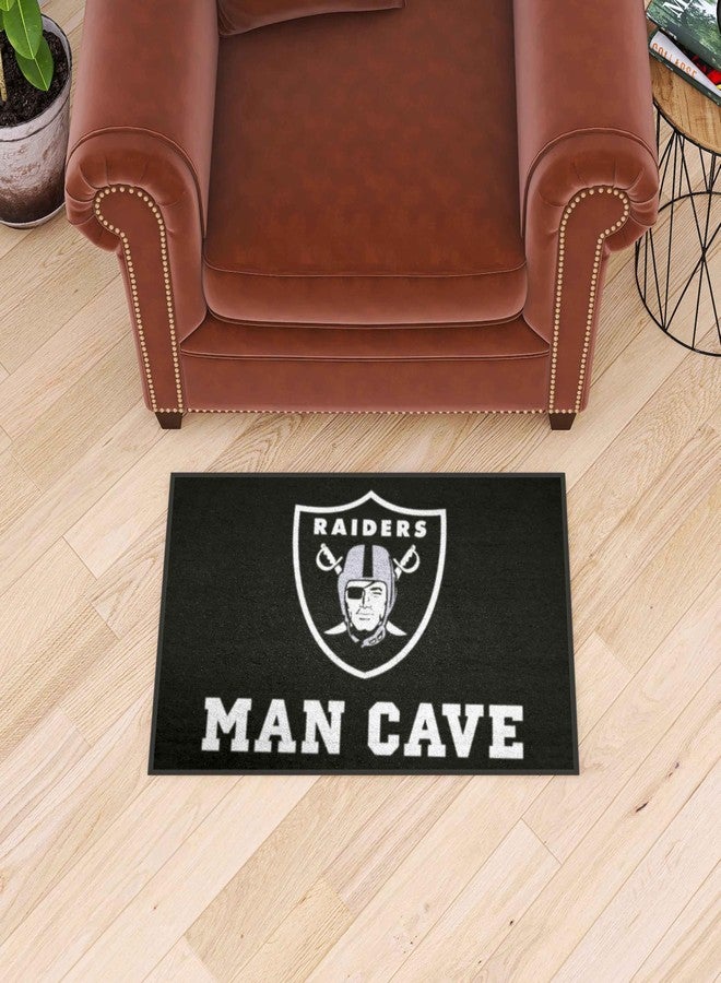 FANMATS 14349 Las Vegas Raiders Man Cave Starter Mat Accent Rug - 19in. x 30in. | Sports Fan Home Decor Rug and Tailgating Mat - Image 2