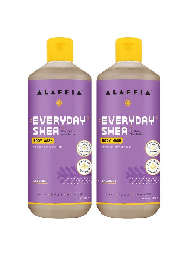 Alaffia Everyday Shea Body Wash Naturally Helps Moisturize And Cleanse Without Stripping Natural Oils With Fair Trade Shea Butter Neem And Coconut Oil Lavender 2 Pack 16 Fl Oz Ea - Image 1